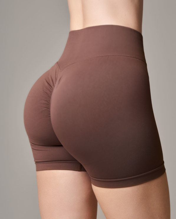 Inseam scrunch shorts – Cocoa Brown