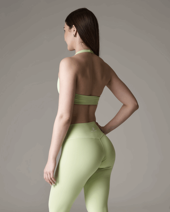 Open back seamless top (CO-ORD SET) – Matcha Green