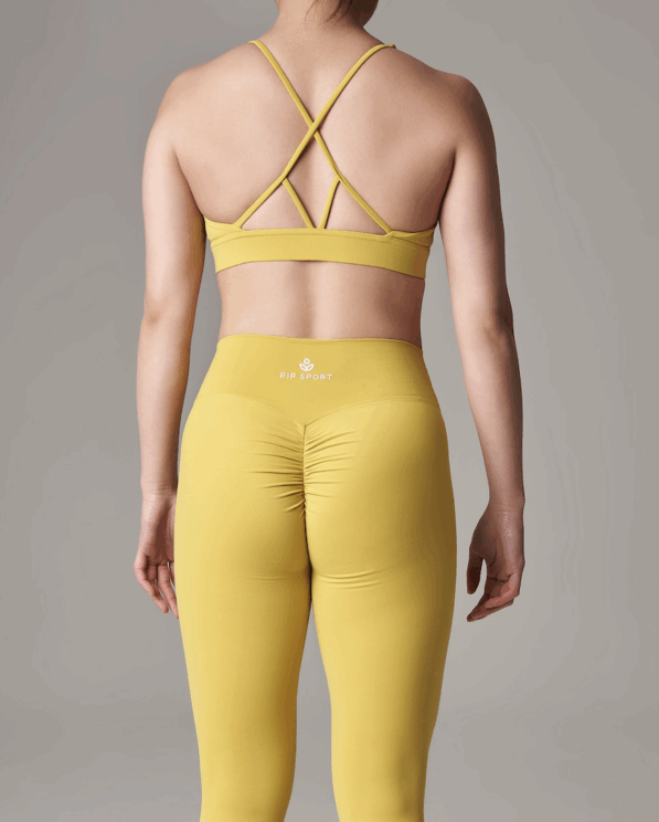 NOVA form open back bra (CO-ORD SET) – Safron Yellow